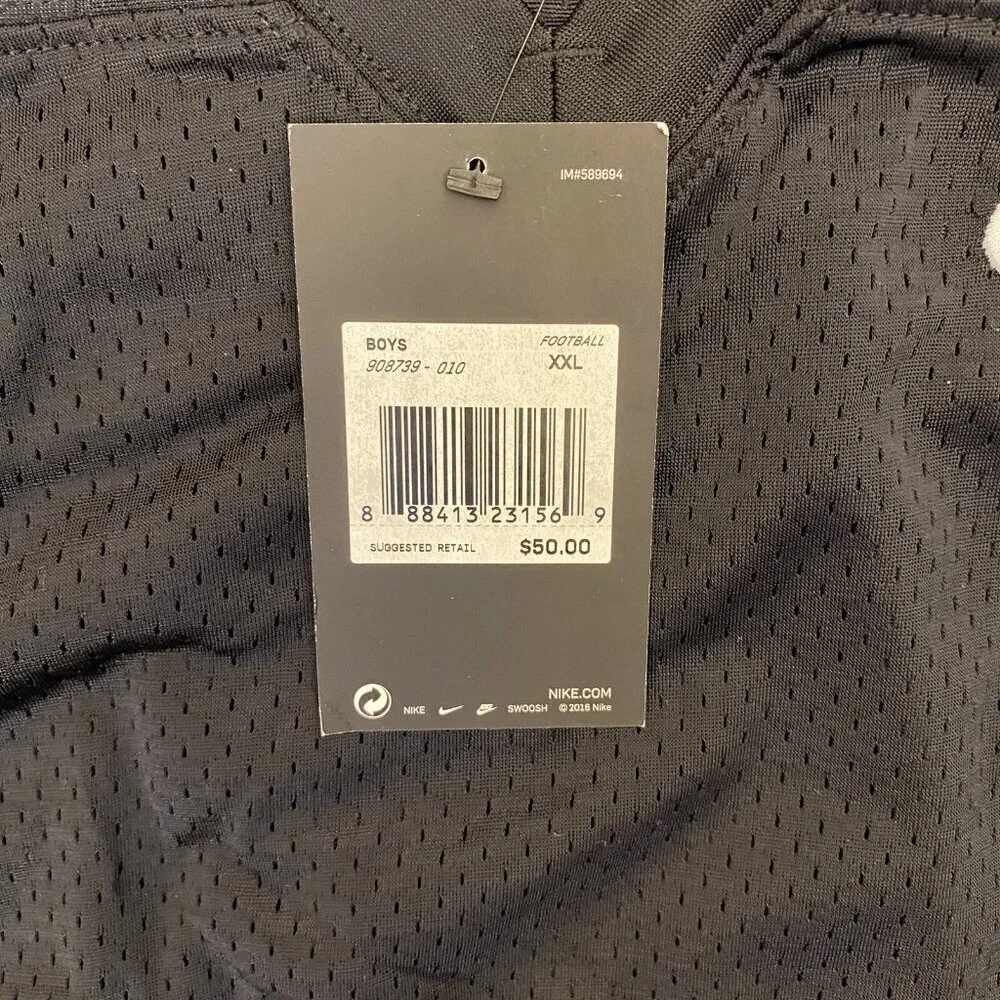 Nike Football Practice Jersey Black 908739 - 010 Boy’s Size XXL - 2XL - NWT $50